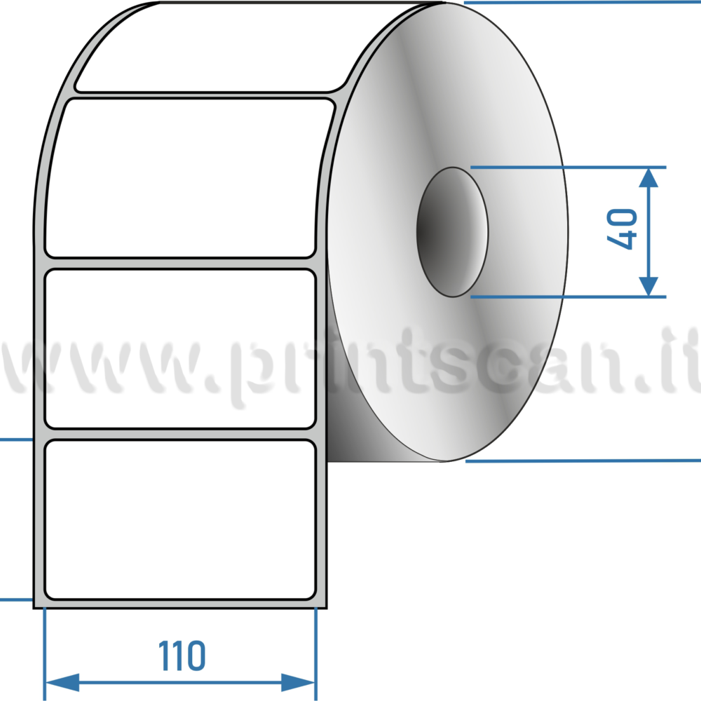 ETICHETTA 110 X 60,  C/VELLUM BIANCA ADESIVO PERMANENTE, | 1-ET11006040 |