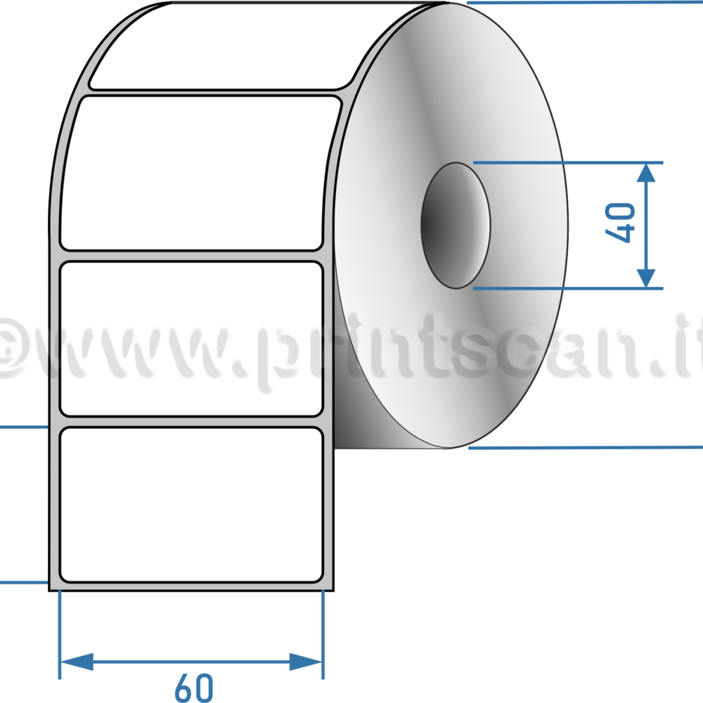 ETICHETTA 60 X 40,  C/VELLUM BIANCA ADESIVO PERMANENTE, | 1-ET06004040 |